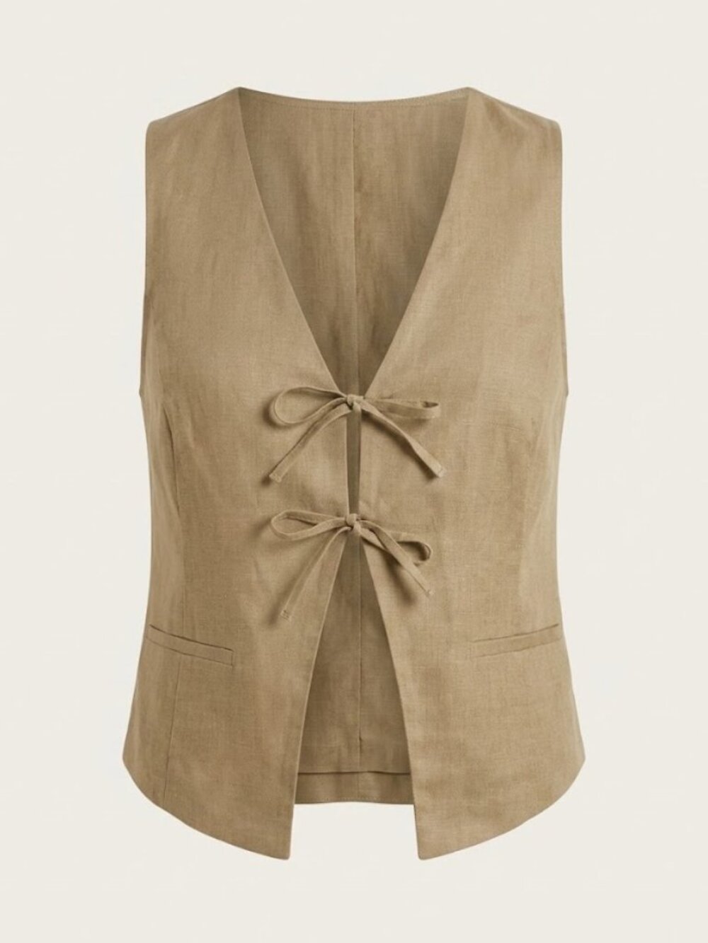Banana Republic Viscose-Linen Tie Vest Size Med NWT